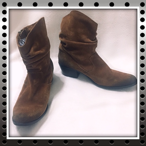 Reba Shoes - Brown Slouch Zip Up Boots